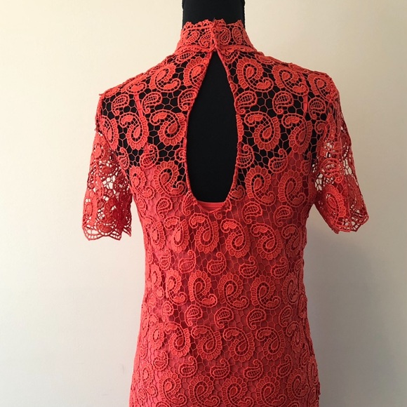 Coral knit cap sleeve dress - Picture 7 of 10